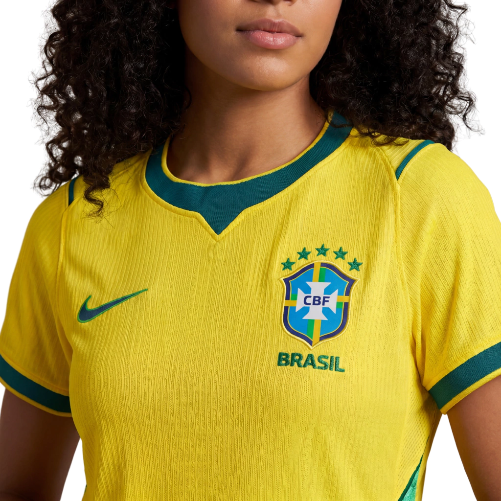 Camisa Brasil Feminina Amarela Baby Look Copa do Mundo 2026