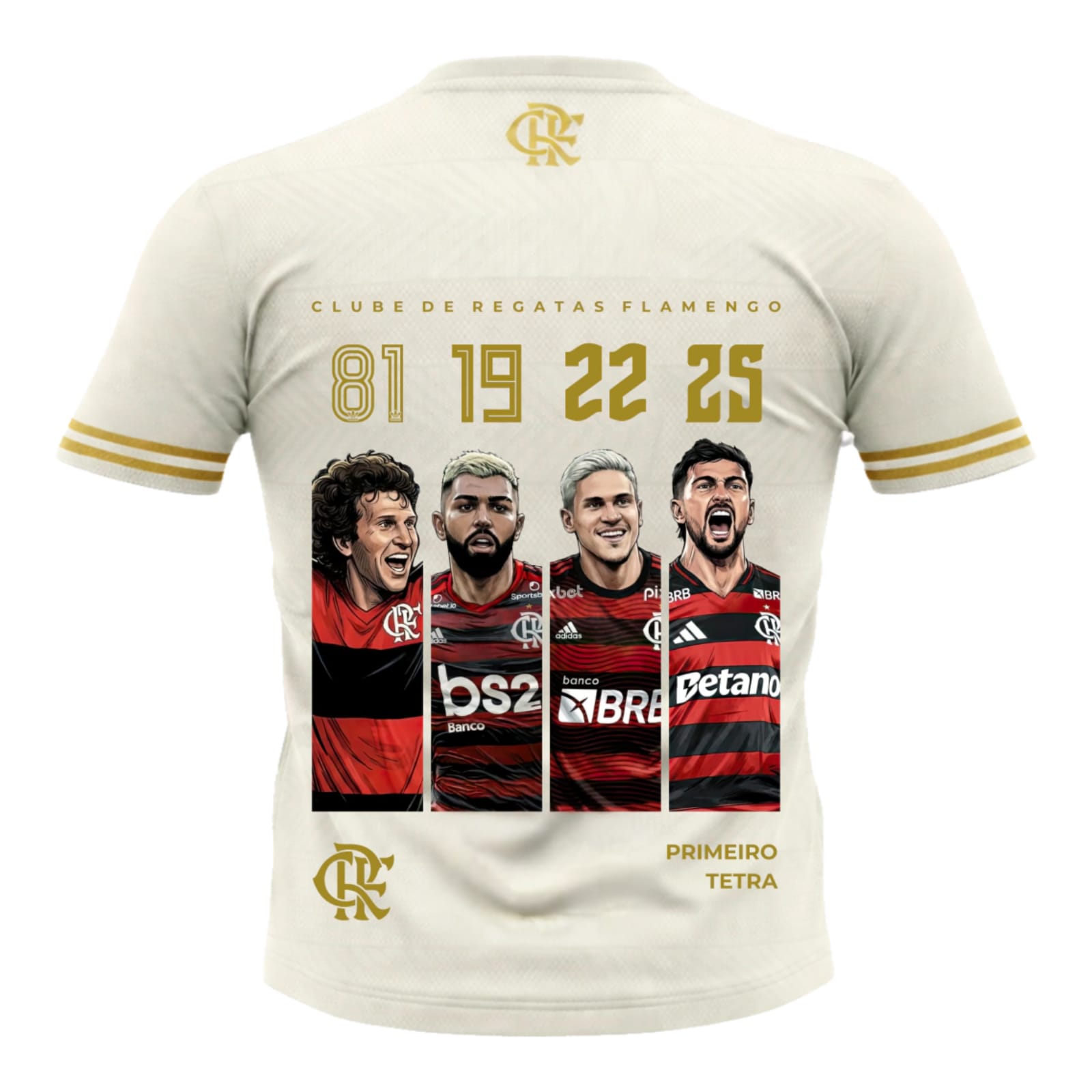 Camisa Flamengo bege edição exclusiva ídolos masculina torcedor